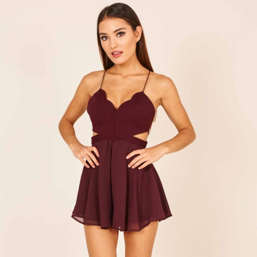 Showpo Wine Romper Playsuit